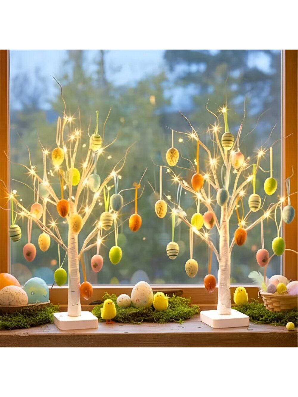 Easter Decorations, Easter Egg Tree with 36 pcs Eggs Ornaments